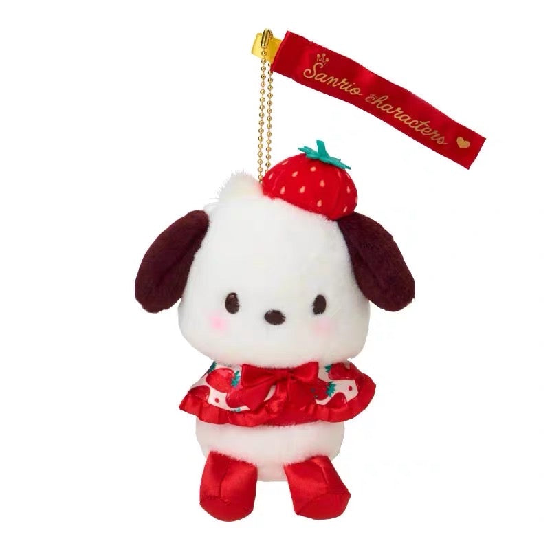 【limit 1】Sanrio｜Ichigo Shimbun 50th Anniversary Mascot Holder /Plush Keychain｜13×6×10.5cm approx.