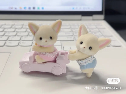 SylvanianFamilies森贝儿家族｜Fennec Fox Twins耳阔狐双胞胎宝宝推车套组/玩具/过家家5697
