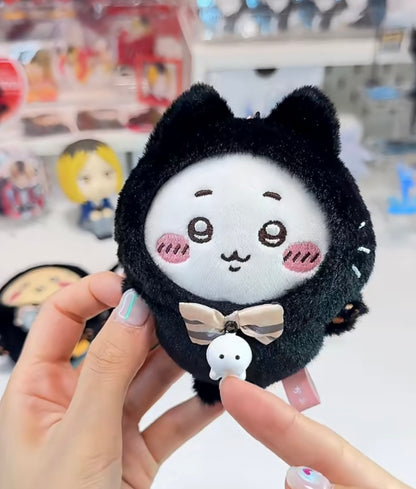 Chiikawa 吉伊卡哇｜Plush Keychain Usagi Black Cat Ver万圣节限定黑猫毛绒玩偶挂件/包挂/铃铛会响很可爱｜约H120×W85×D70mm