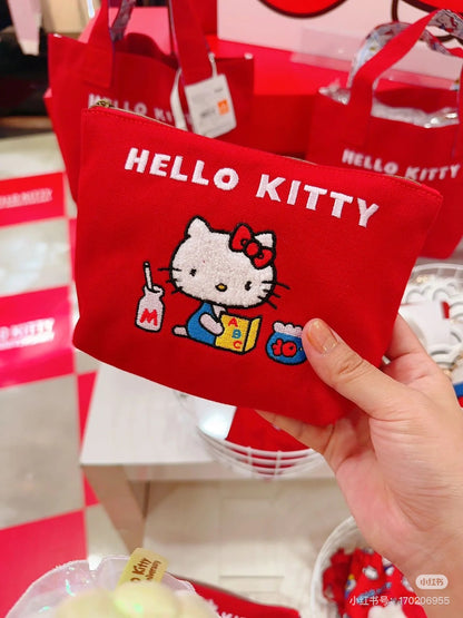 HelloKitty凯蒂猫｜Sanrio Hello Kitty 50th Anniversary Makeup Pouch收纳包/化妆包｜约H13×W19×D5