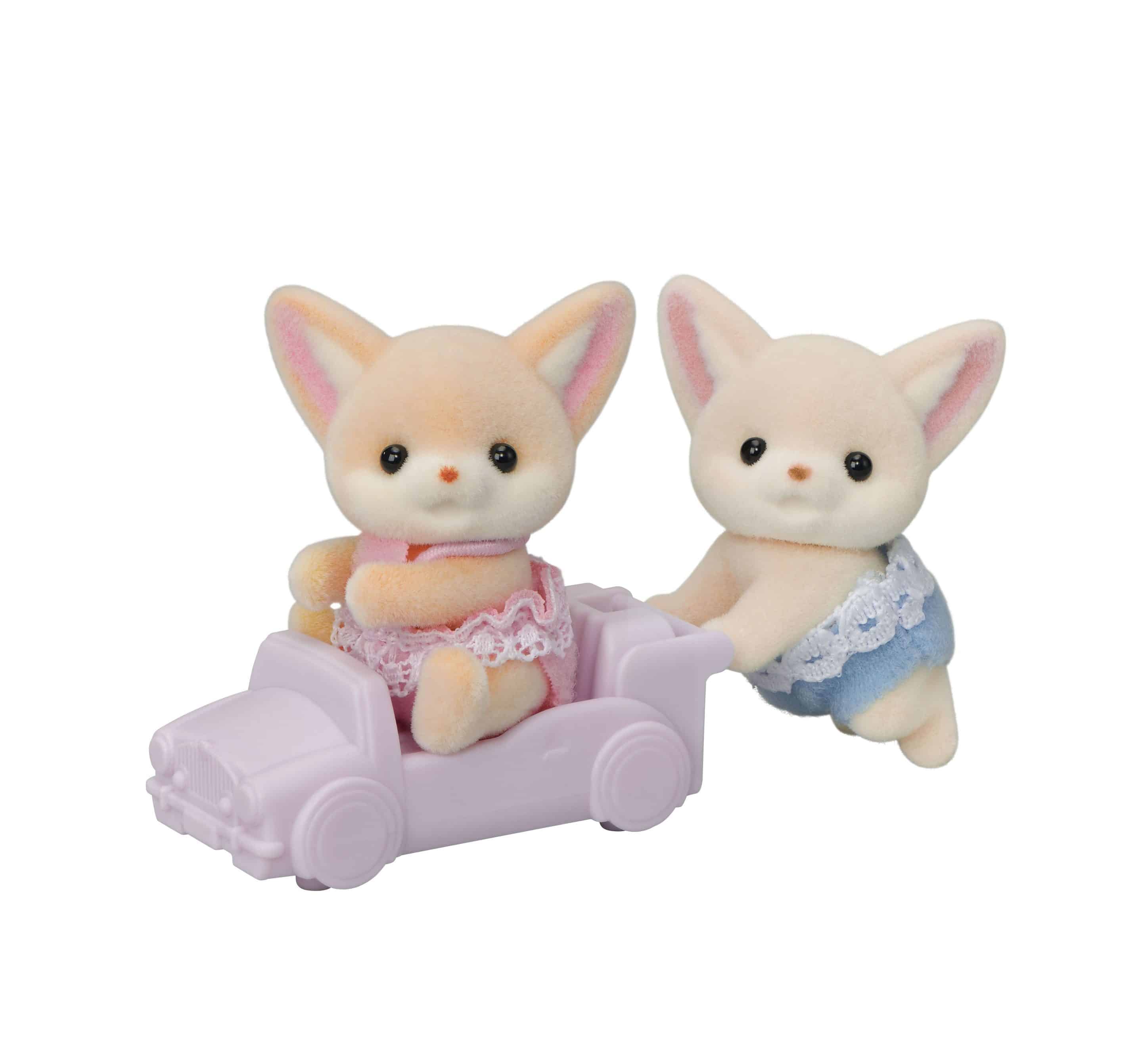 SylvanianFamilies森贝儿家族｜Fennec Fox Twins耳阔狐双胞胎宝宝推车套组/玩具/过家家5697