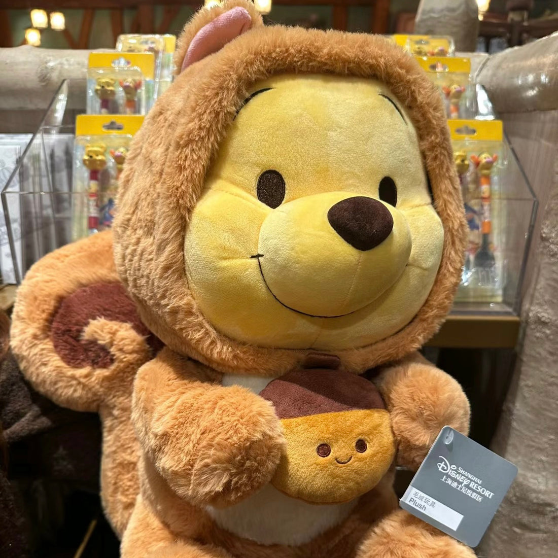 Disney SH|松鼠噗噗/维尼公仔/玩偶/帽帽可脱|超大M号
