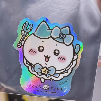 Chiikawa 吉伊卡哇｜超魔法少女/小魔仙系列角色镭射偏光闪闪贴纸/手机贴