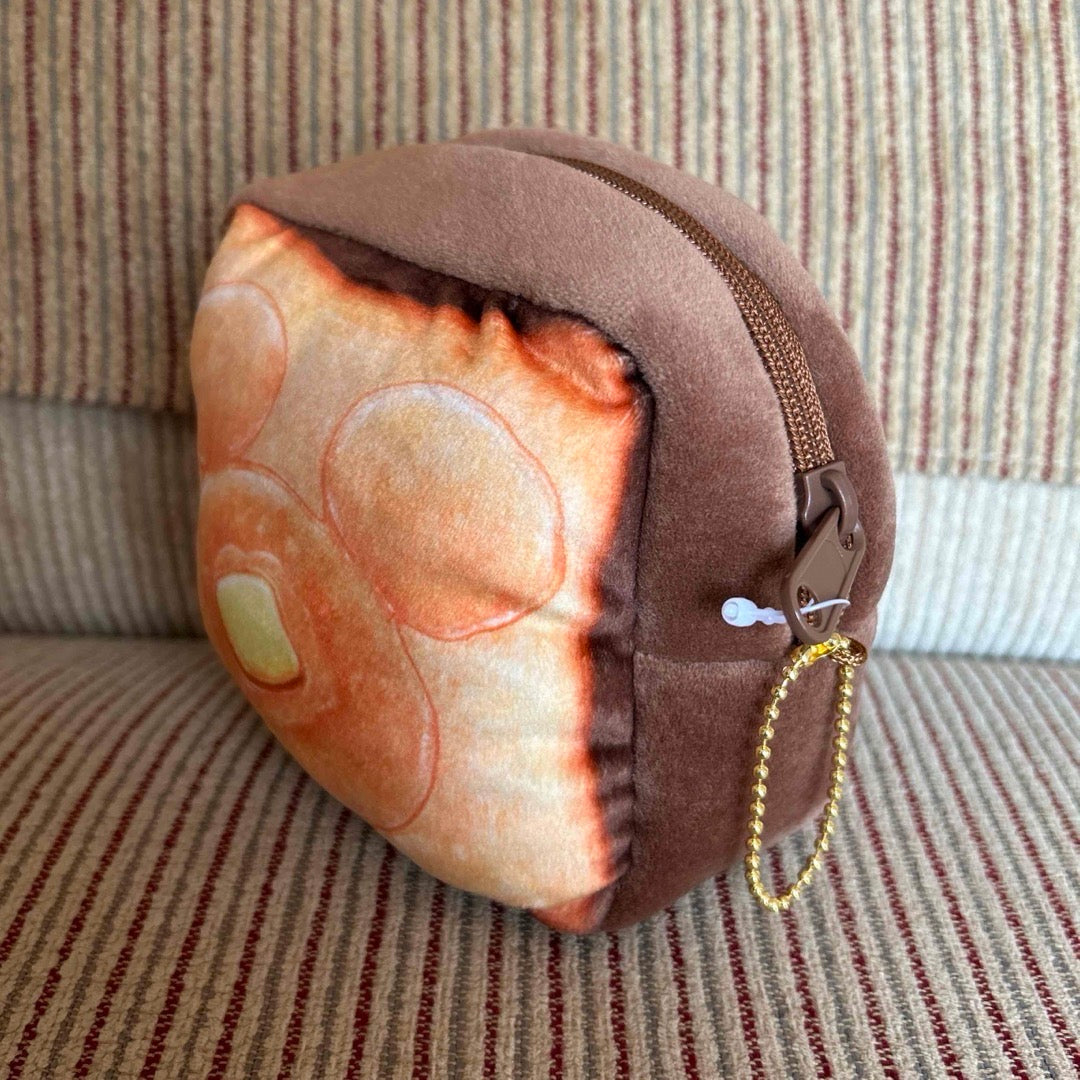 Disney迪士尼｜米奇烘焙系列mochi面包/吐司挂件式零钱包/超柔软/背面米奇印章｜約高さ13×幅15×奥行き8(cm)