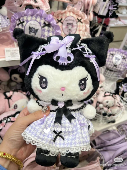 Sanrio三丽鸥｜ Dream Ribbon Plush Toy梦幻蕾丝蝴蝶结千鸟格女仆地雷系毛绒玩偶/公仔｜约 W17.5×D14×H24cm