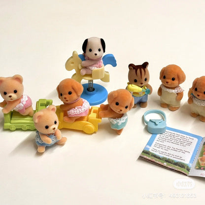 SylvanianFamilies森贝儿家族｜Toy Poodle Twins贵宾犬双胞胎宝宝推车套组/玩具/过家家5425