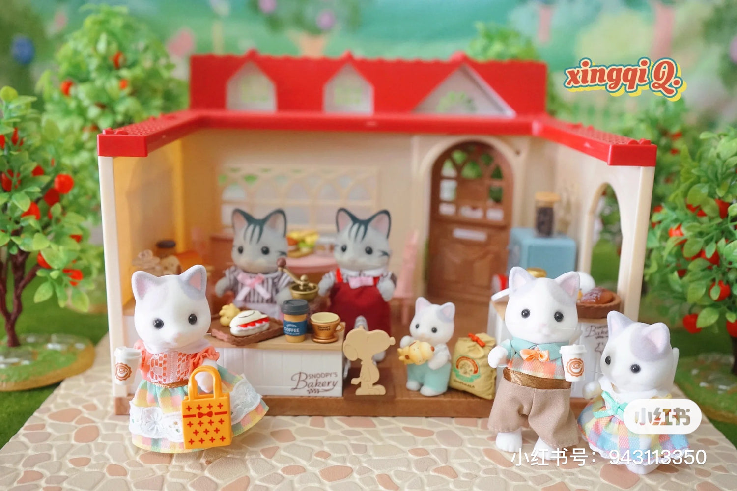 SylvanianFamilies森贝儿家族｜Latte Cat拿铁猫家族系列一家四口套组/玩具/过家家5738