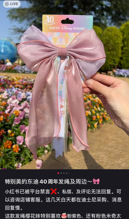 Disney｜40周年限定款/超仙大蝴蝶结飘逸发绳/发带/手感超棒/可配包包