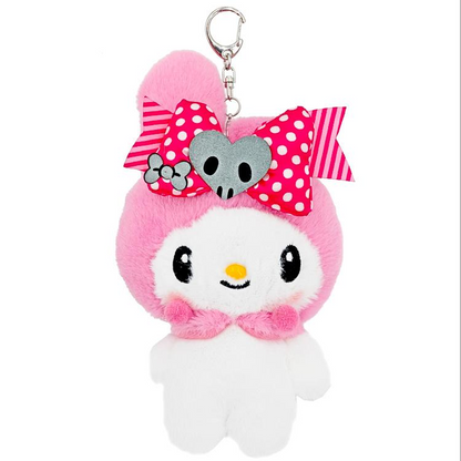 Sanrio｜Pink Black Party Mascot Holder /Plush Keychain Pouch｜H17 x W15 x D5.5cm approx.