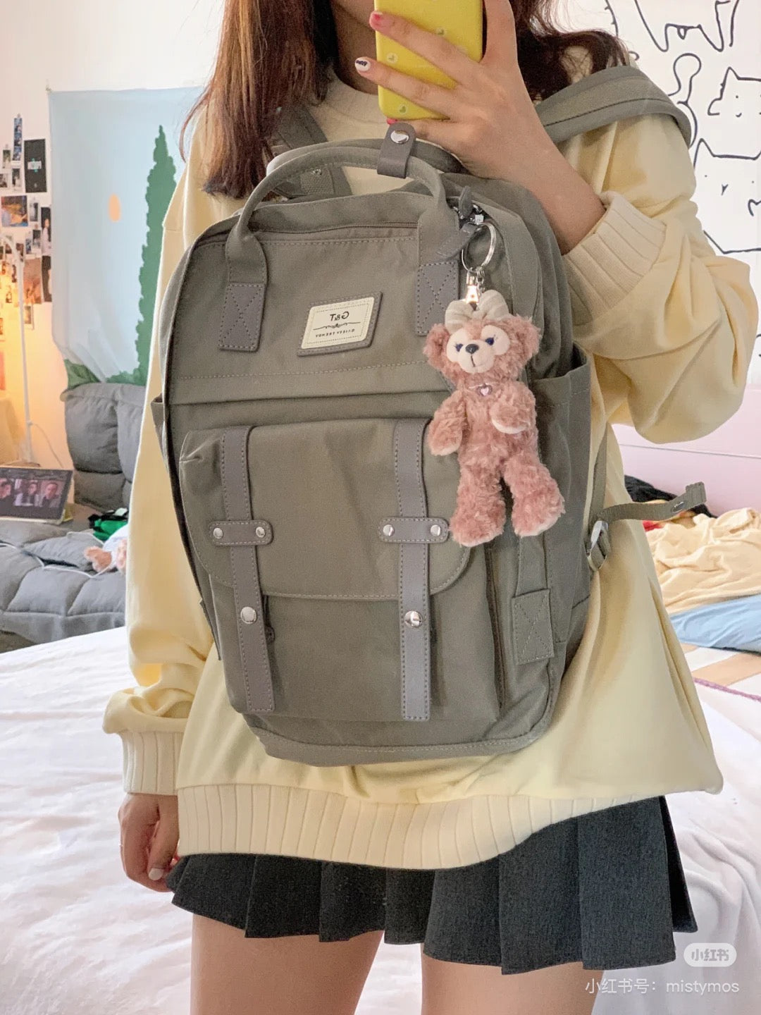 Disney迪士尼｜ShellieMay雪莉玫/玫玫爱心项链站姿毛绒玩偶挂件/包挂