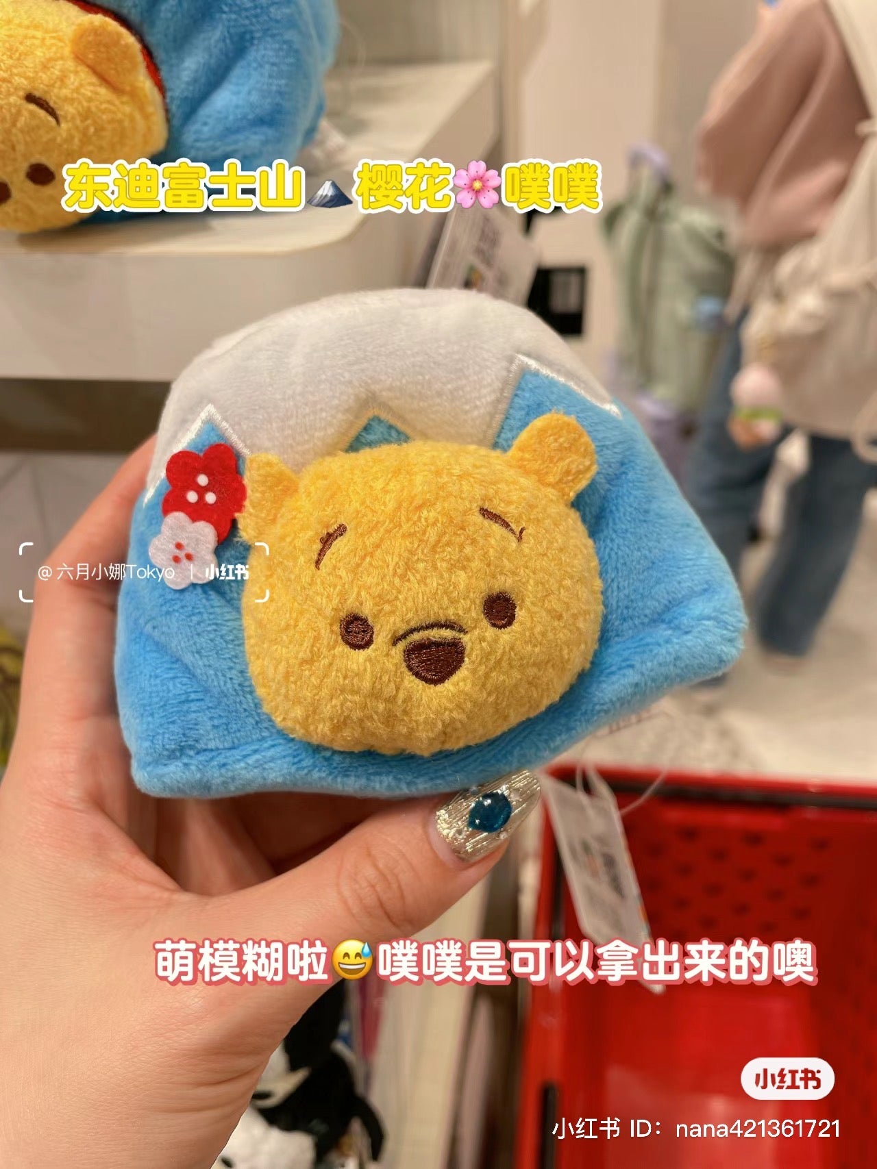 Disney迪士尼｜噗噗Winnie the Pooh维尼富士山玩偶/公仔｜约11*8.5cm