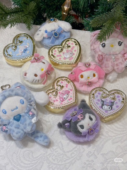 Sanrio｜Heart Shape Rose Mirror Accessory Case｜8×7×2.8cm approx