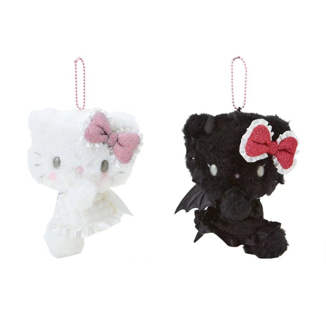 Hello kitty凯蒂猫｜Sanrio Hello Kitty Mascot Holder/ Angel and Little Devil天使恶魔挂件｜约 14.9 x 12.1 x 7.8 厘米