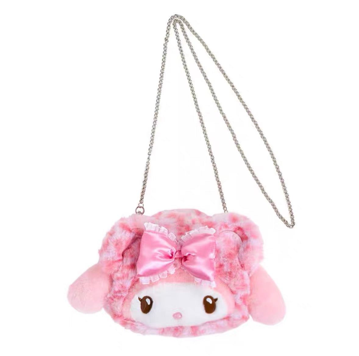 Sanrio三丽鸥｜ Original Face-shaped 2way Pochette / Leopard Bear豹纹熊系列脸型毛绒链条斜挎包｜约19×6×15cm
