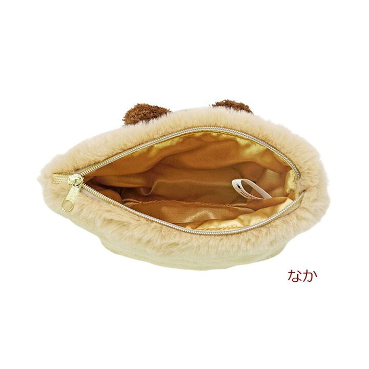 The bear’s school上学熊｜毛茸茸熊头化妆包/收纳包｜约170x110x60mm