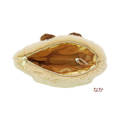 The bear’s school上学熊｜毛茸茸熊头化妆包/收纳包｜约170x110x60mm