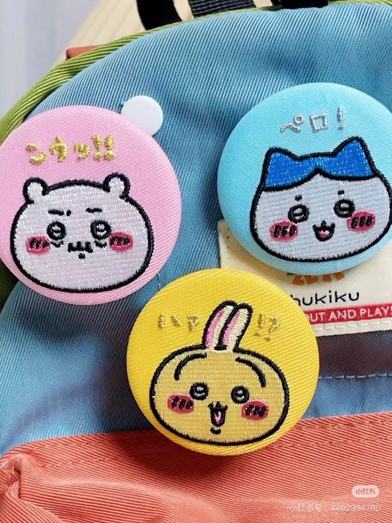Nagano｜chiikawa Embroidery Can Badge｜50×D5mm approx.