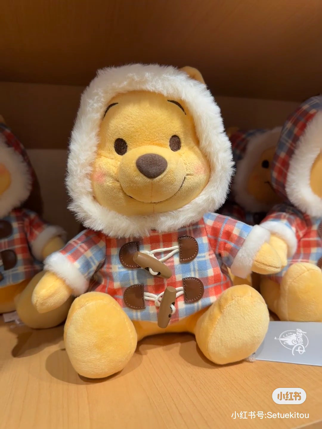 Disney迪士尼｜Winter Jacket Doll东迪冬日限定格纹大衣斗篷坐姿毛绒玩偶/公仔｜约高さ23×幅20×奥行き16(cm)