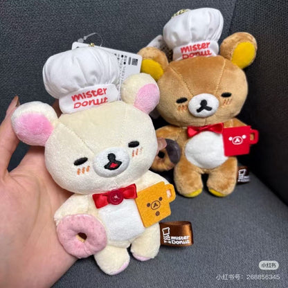 Rilakkuma｜Mister Donut Chef Mascot Holder /Plush Keychain｜125×100×55mm