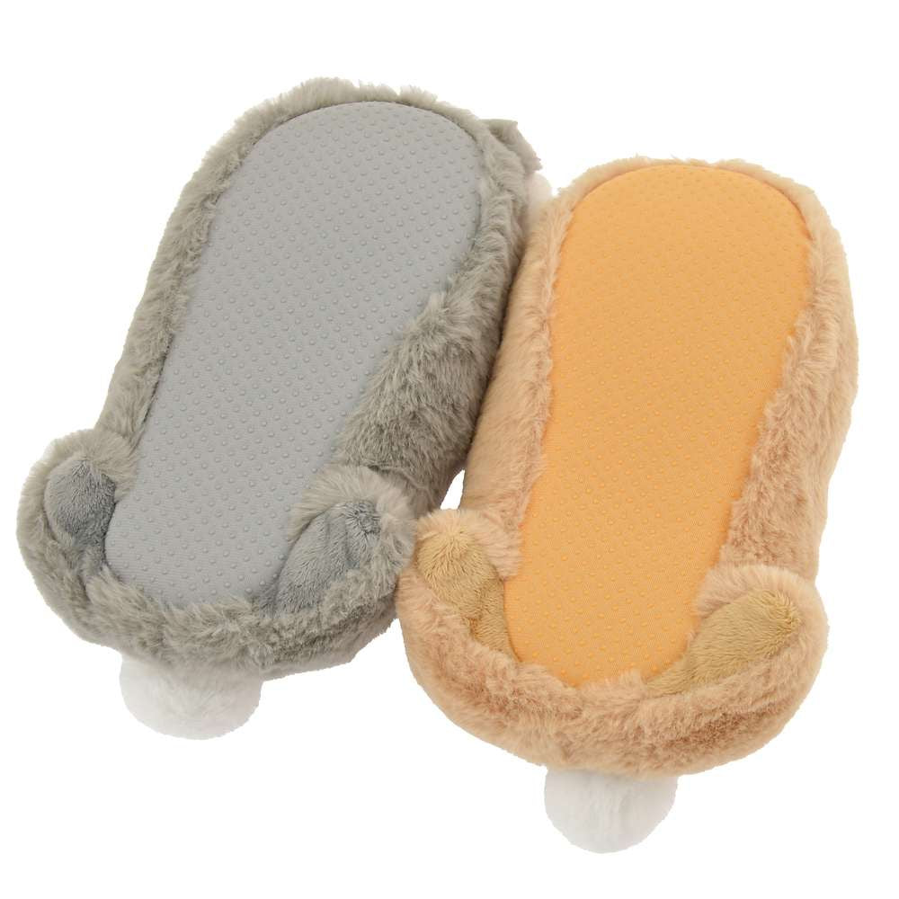 Disney迪士尼｜Fluffy超毛绒柔软厚实桑普邦尼包脚跟保暖防滑拖鞋/兔子耳朵/兔尾巴｜23-25cm