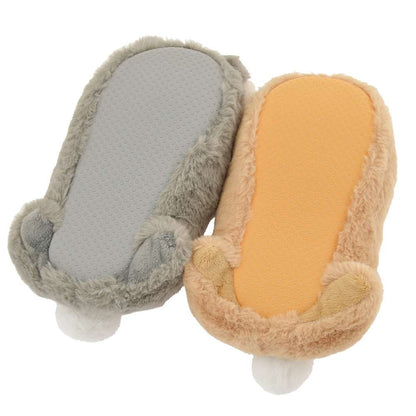 Disney迪士尼｜Fluffy超毛绒柔软厚实桑普邦尼包脚跟保暖防滑拖鞋/兔子耳朵/兔尾巴｜23-25cm