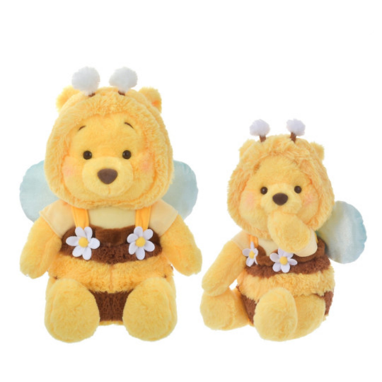 Disney|2024 HONEY DAY 超萌黄色蜜蜂噗噗公仔/玩偶|M約高さ39×幅28×奥行き22cm/S約高さ30×幅21×奥行き20cm