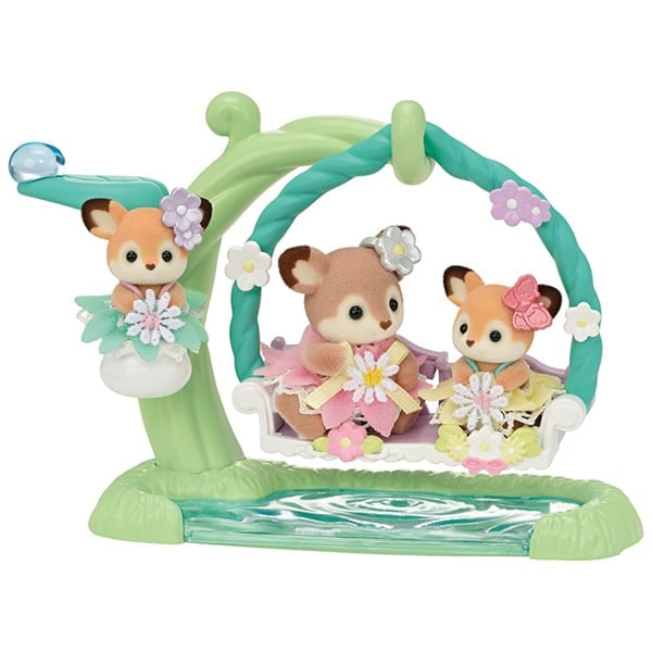 SylvanianFamilies｜Deer Babies - Floral Swing Set 5801