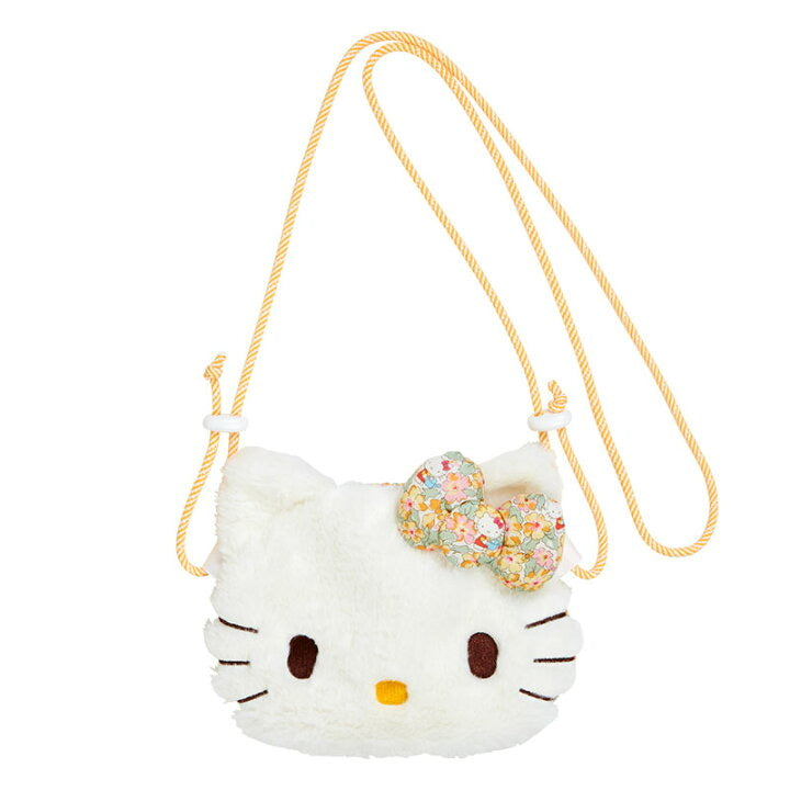 Hello kitty凯蒂猫｜小碎花系列裙裙大脸毛绒斜背包｜約幅20×奥行4×高さ16cm