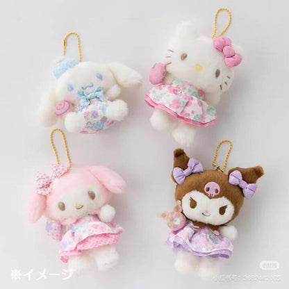 Sanrio三丽鸥｜Mascot Keychain粉彩碎花毛绒玩偶挂件/包挂｜约幅9.5×奥行7×高さ13cm