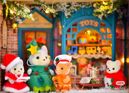 SylvanianFamilies森贝儿家族｜Happy Christmas Friends圣诞快乐植绒站宝套组/玩具/过家家5710