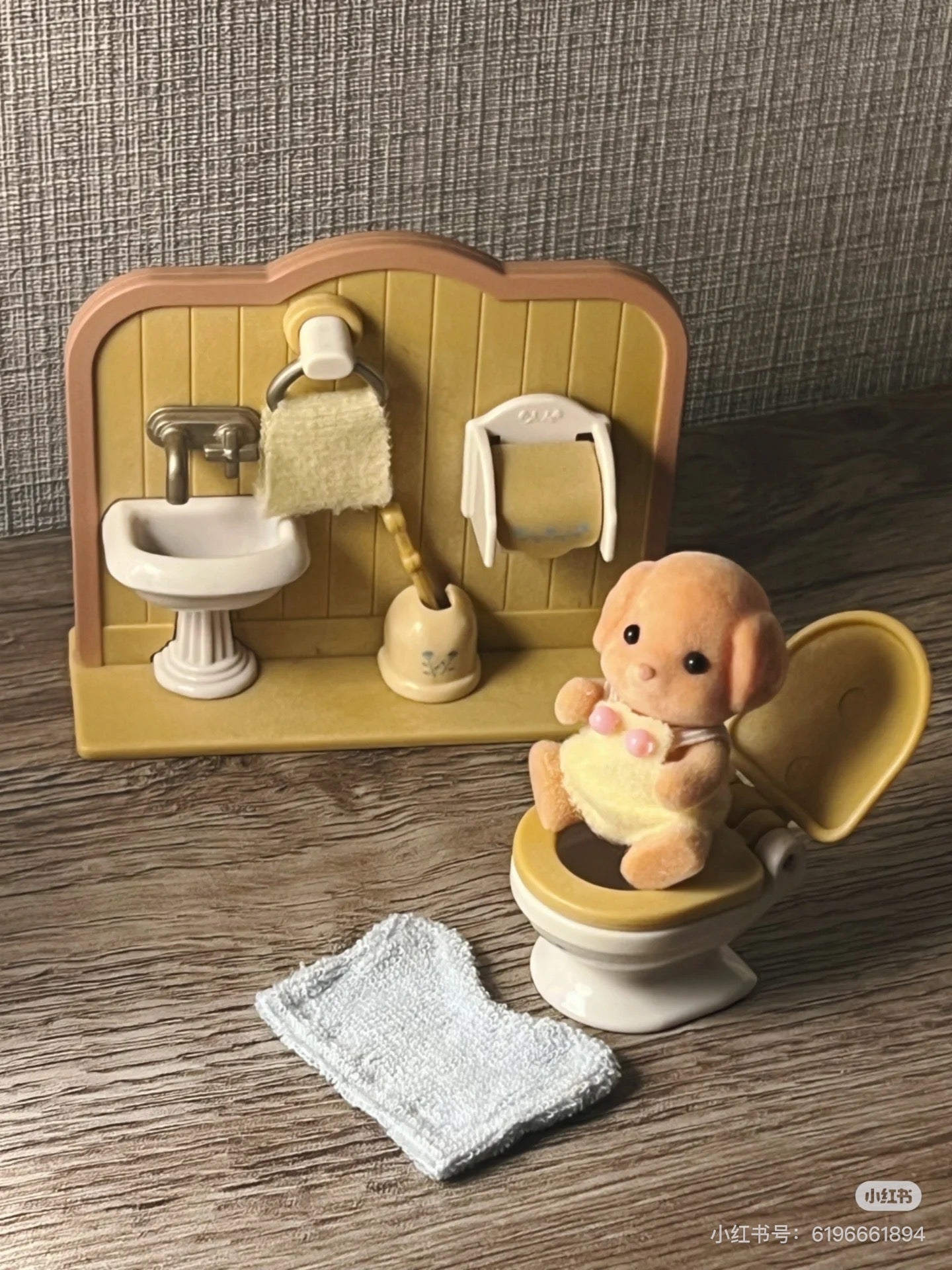 SylvanianFamilies森贝儿家族｜Chocolate Rabbit Brother Set巧克力兔弟弟家具浴室套组/玩具/过家家5015