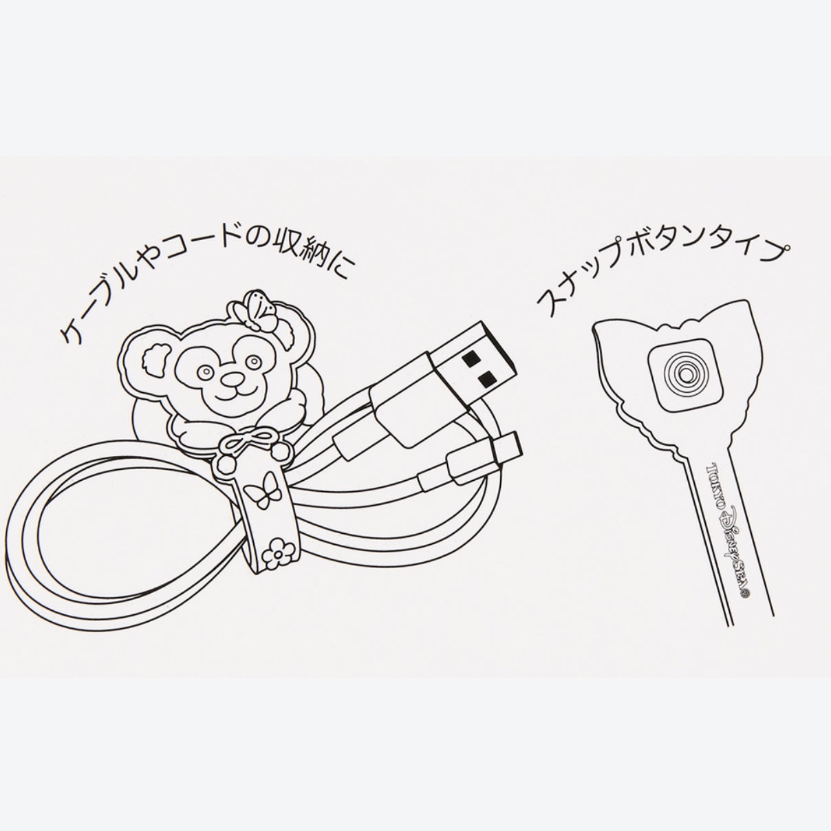 Disney迪士尼｜2024东迪春日复活节限定数据收纳线/集线器2枚组｜1个长约10cm