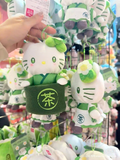 Sanrio｜Matcha Bowl Mascot Pouch Plush Keychain｜13×7.5×7.5cm approx.