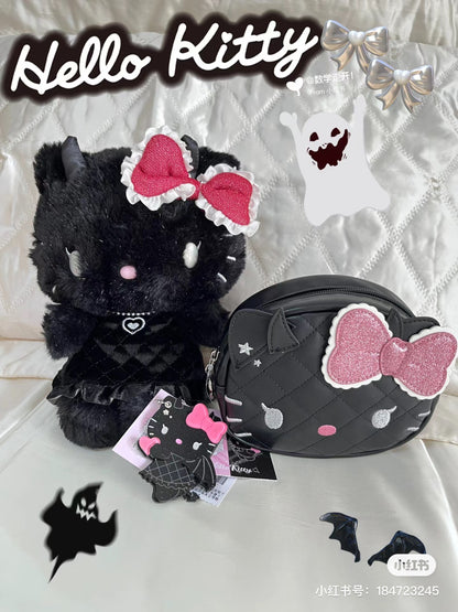 Hello kitty凯蒂猫｜Sanrio Hello Kitty Slide Mirror/ Angel and Little Devil天使恶魔闪闪滑动随身镜｜约8.6 x 6.0 x 1.0cm
