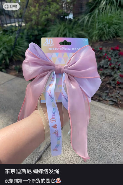 Disney｜40周年限定款/超仙大蝴蝶结飘逸发绳/发带/手感超棒/可配包包