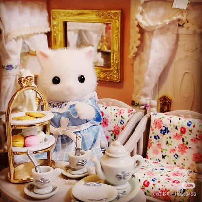 SylvanianFamilies森贝儿家族｜ Persian Cat Mother波斯猫妈妈植绒站宝/玩具/过家家