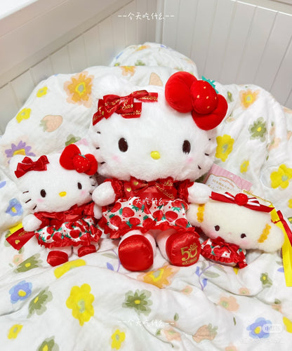 【limit 1】Sanrio｜Ichigo Shimbun 50th Anniversary Mascot Holder /Plush Keychain｜13×6×10.5cm approx.