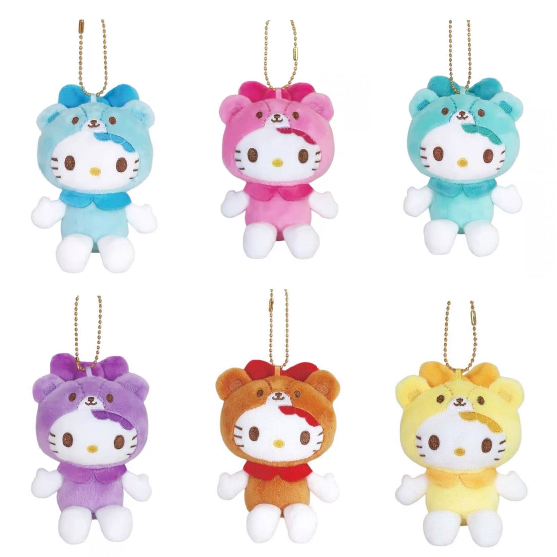 HelloKitty｜Sanrio 50th Anniversary Tiny Chum Mascot Holder /Plush Keychain｜ 85x100x45mm approx.