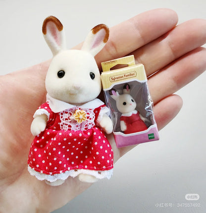 SylvanianFamilies森贝儿家族｜Chocolat Rabbit Girl巧克力兔妹妹植绒站宝/玩具/过家家