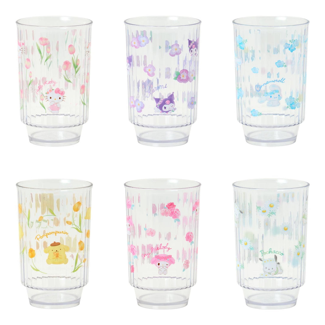 Sanrio｜Watercolor Flower Clear Tumbler (L)｜520ml