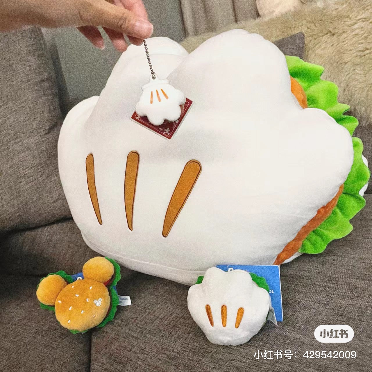 Disney迪士尼｜超可爱mochi手手汉堡抱枕