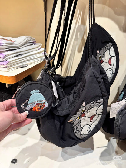 Disney｜ 2025 CAT DAY Cinderella Lucifer&amp;Jack shoulder bag with pouch