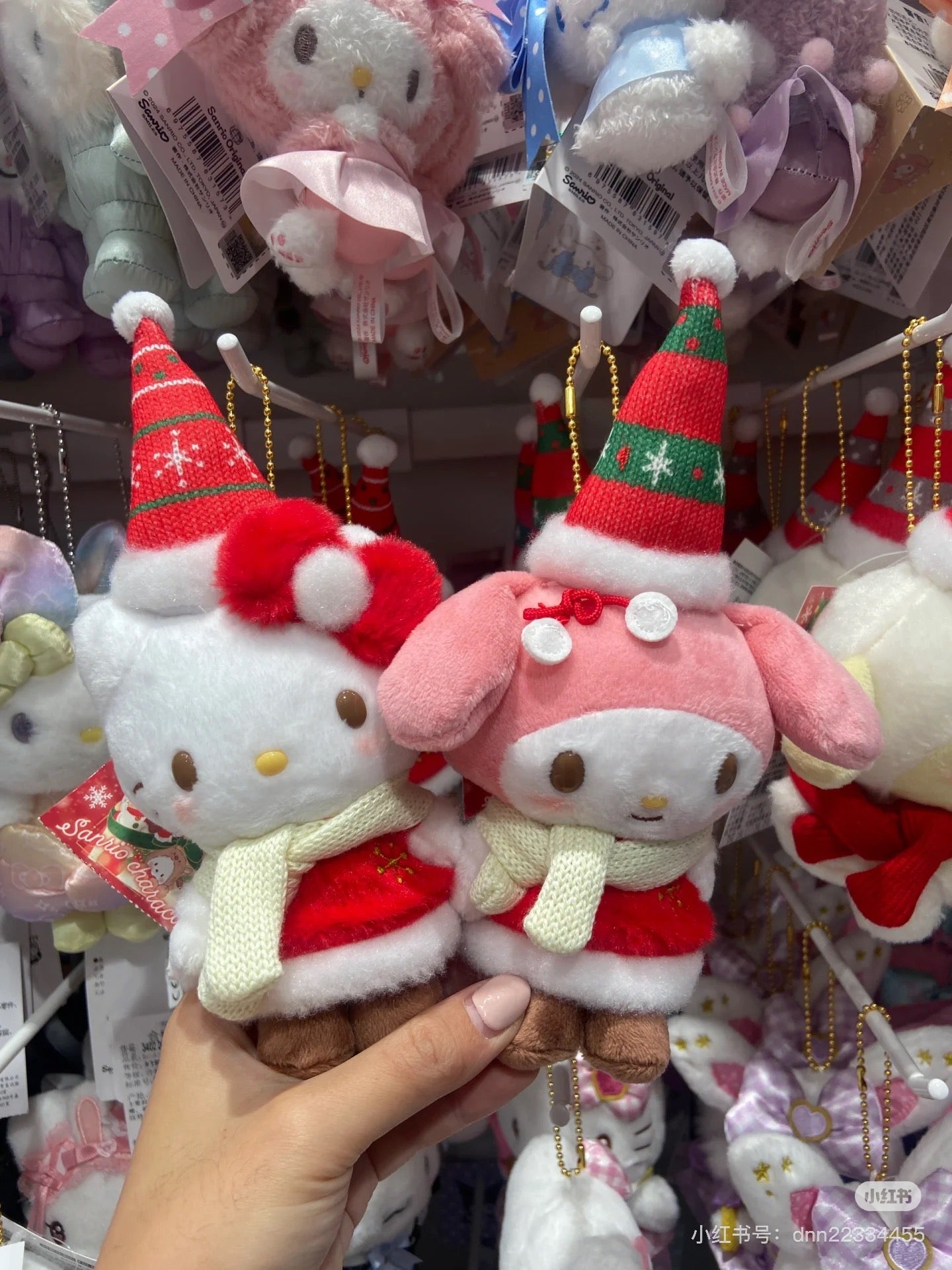 Sanrio三丽鸥｜Mascot Holder/ Christmas 2024圣诞限定可爱角色毛绒玩偶挂件/包挂｜约8.5×6.5×19cm