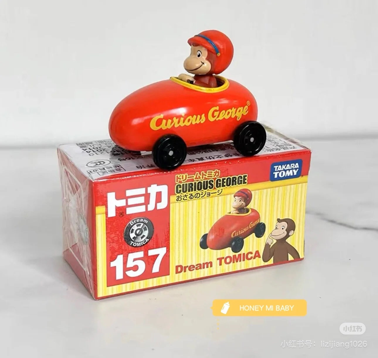 Tomica｜Dream Tomica 好奇猴乔治汽车/玩具车/摆件｜约W78×H41×D39mm
