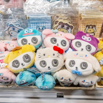 Sanrio｜Panshell Characters Face Mini Pouch with Carabiner｜90x80x25mm approx.