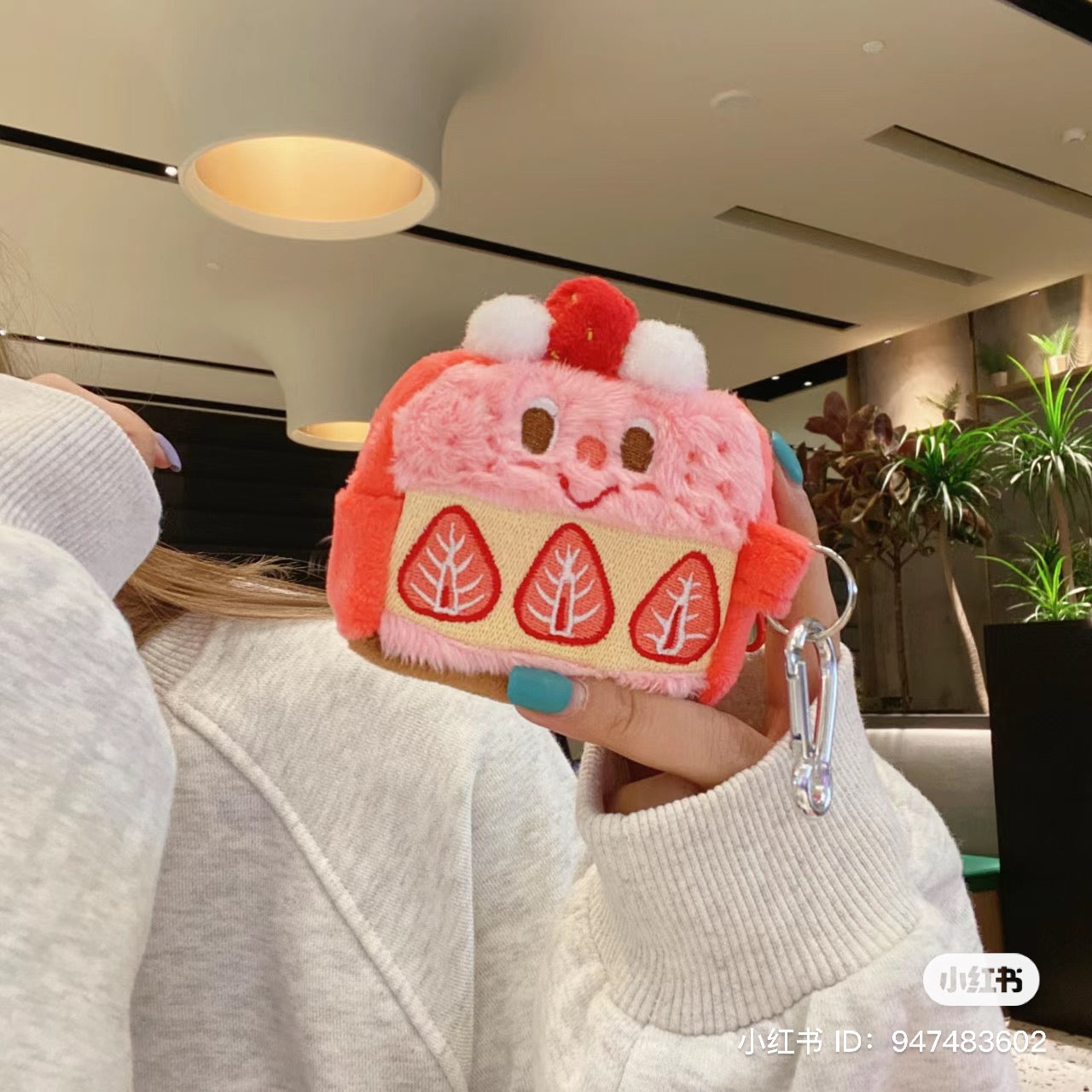 Gladly gladee｜草莓/柠檬芝士蛋糕无线耳机手袋零钱包/Airpods收纳袋/耳机包｜约70 x 65 x 25 mm