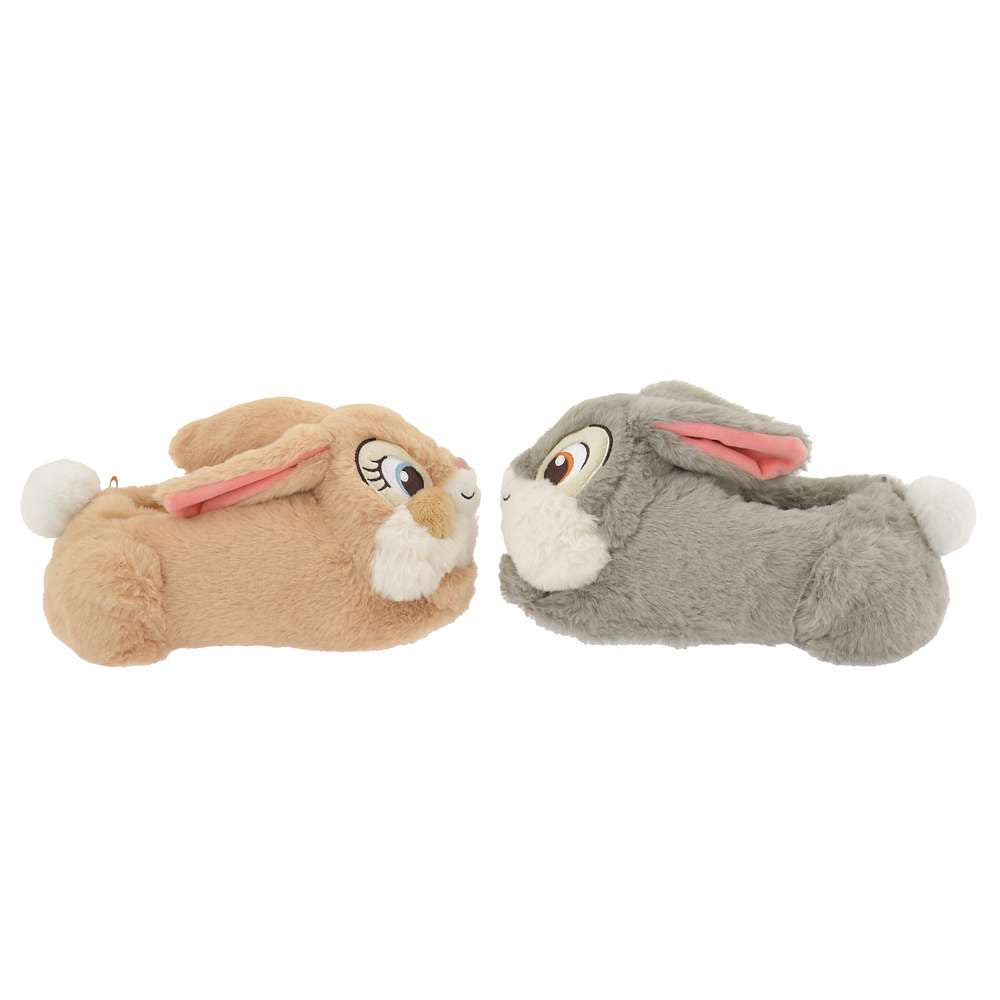 Disney迪士尼｜Fluffy超毛绒柔软厚实桑普邦尼包脚跟保暖防滑拖鞋/兔子耳朵/兔尾巴｜23-25cm