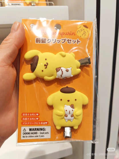 Sanrio｜Pom Pom Purin Bangs Clip Set｜5.5×2.8×4.5cm approx.