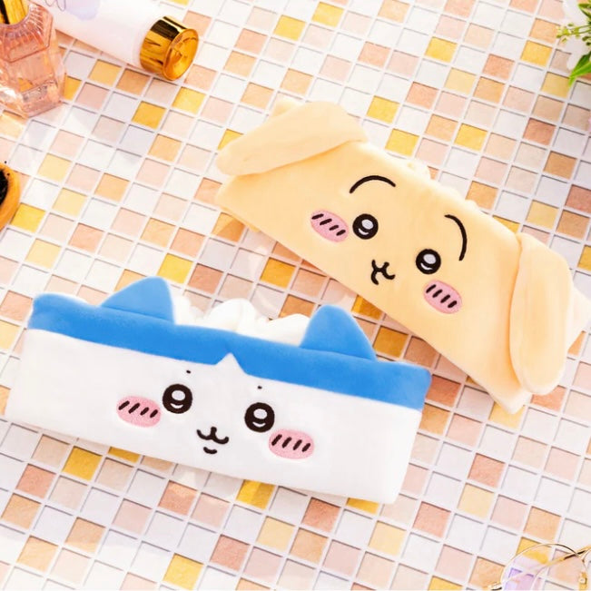 chiikawa｜Become a hairband that can change可爱角色大脸毛绒发带｜約80mm