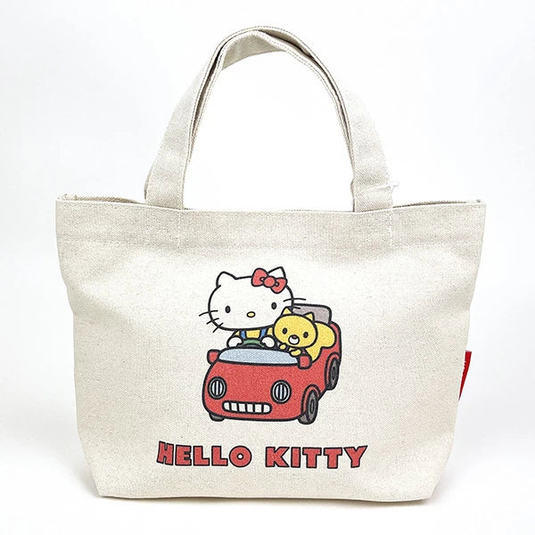 Hello kitty凯蒂猫｜50周年限定kitty骑车车较厚质感托特包/内有侧袋｜约19cm×30cm×10cm